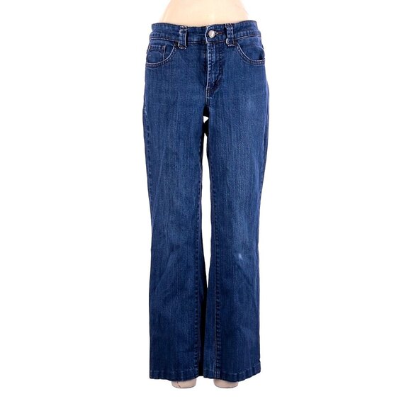NINE WEST Womens Jeans SZ 2 Broadway Straight Blue Mid Rise Waist‎ Dark Wash - Picture 1 of 10